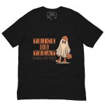 unisex-staple-t-shirt-black-front-68bbd85d8ee61.jpg Trick or Treat Smell My Feet Halloween Shirt – Cute Ghost with Pumpkin