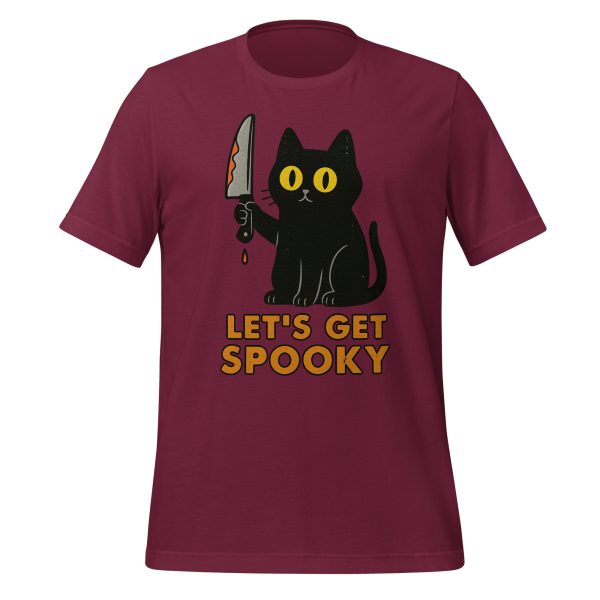 Let’s Get Spooky Halloween Cat T-Shirt – Funny Scary Black Cat Graphic Tee