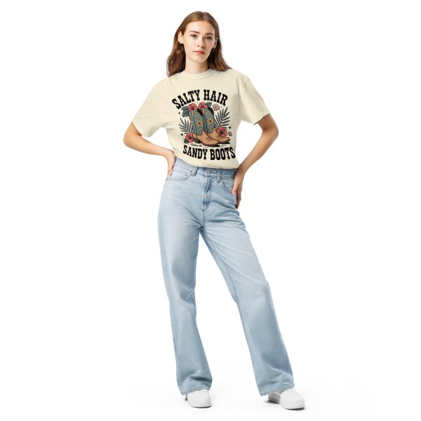 unisex-garment-dyed-heavyweight-t-shirt-ivory-front-69cf02f1b49f4.jpg Salty Hair Sandy Boots Graphic Tee – Retro Coastal Cowgirl Aesthetic