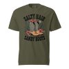 unisex-garment-dyed-heavyweight-t-shirt-sage-front-69cf02f1b3b1b.jpg Salty Hair Sandy Boots Graphic Tee – Retro Coastal Cowgirl Aesthetic